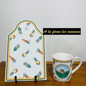 Villeroy and Boch Plate and Cup Set " A La Ferme de Animaux"